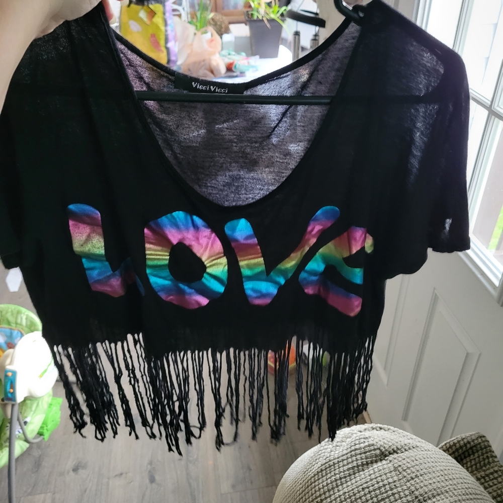 VICCI VICCI Fringe crop top
